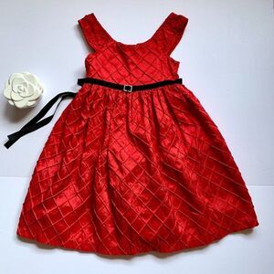 Beautiful holiday girls dress Red with Sparkle Crystal and black  Belt